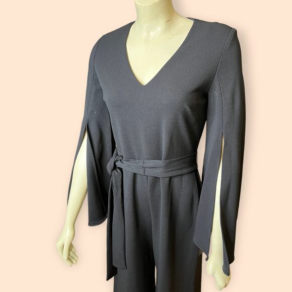 NWT Just...Taylor Black Split Sleeve Jumpsuit 1140MJ - Picture 3 of 8